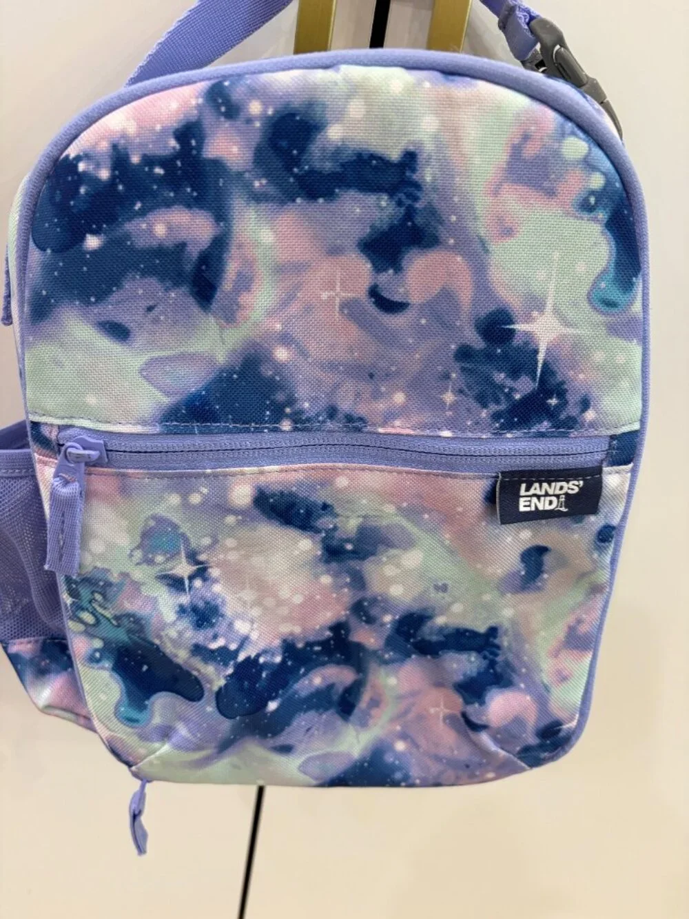 Lands' End Classmate XL Backpack & Insulated Lunchbox Lavender Galaxy EUC